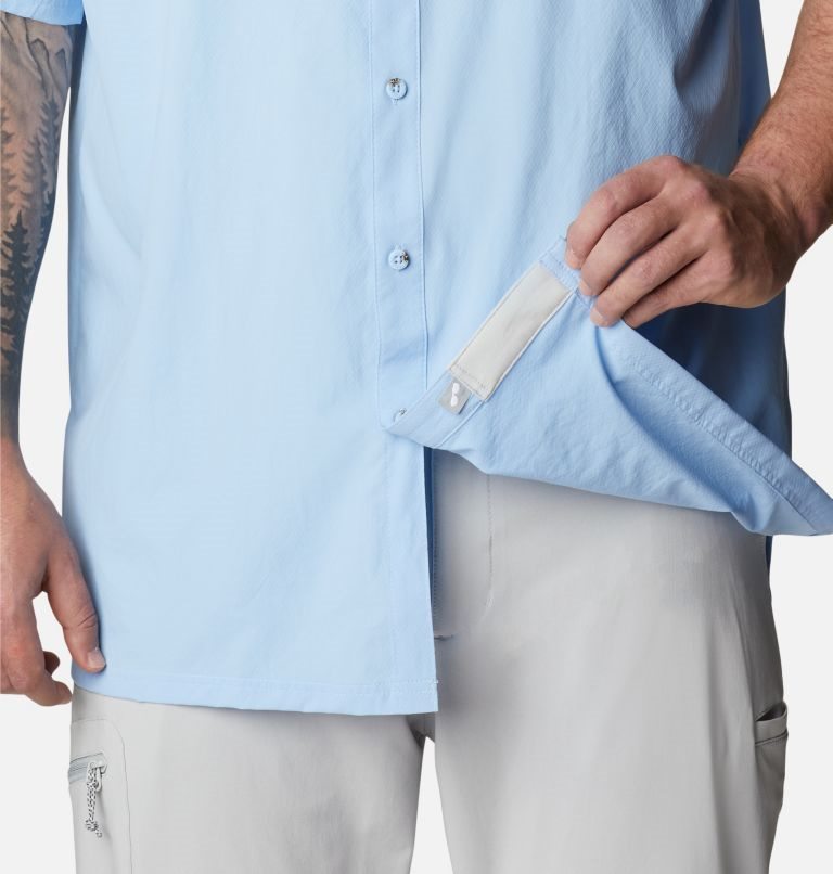 Men's Columbia PFG Slack Tide Camp Shirts Light Blue | Plus Size CA-H531C